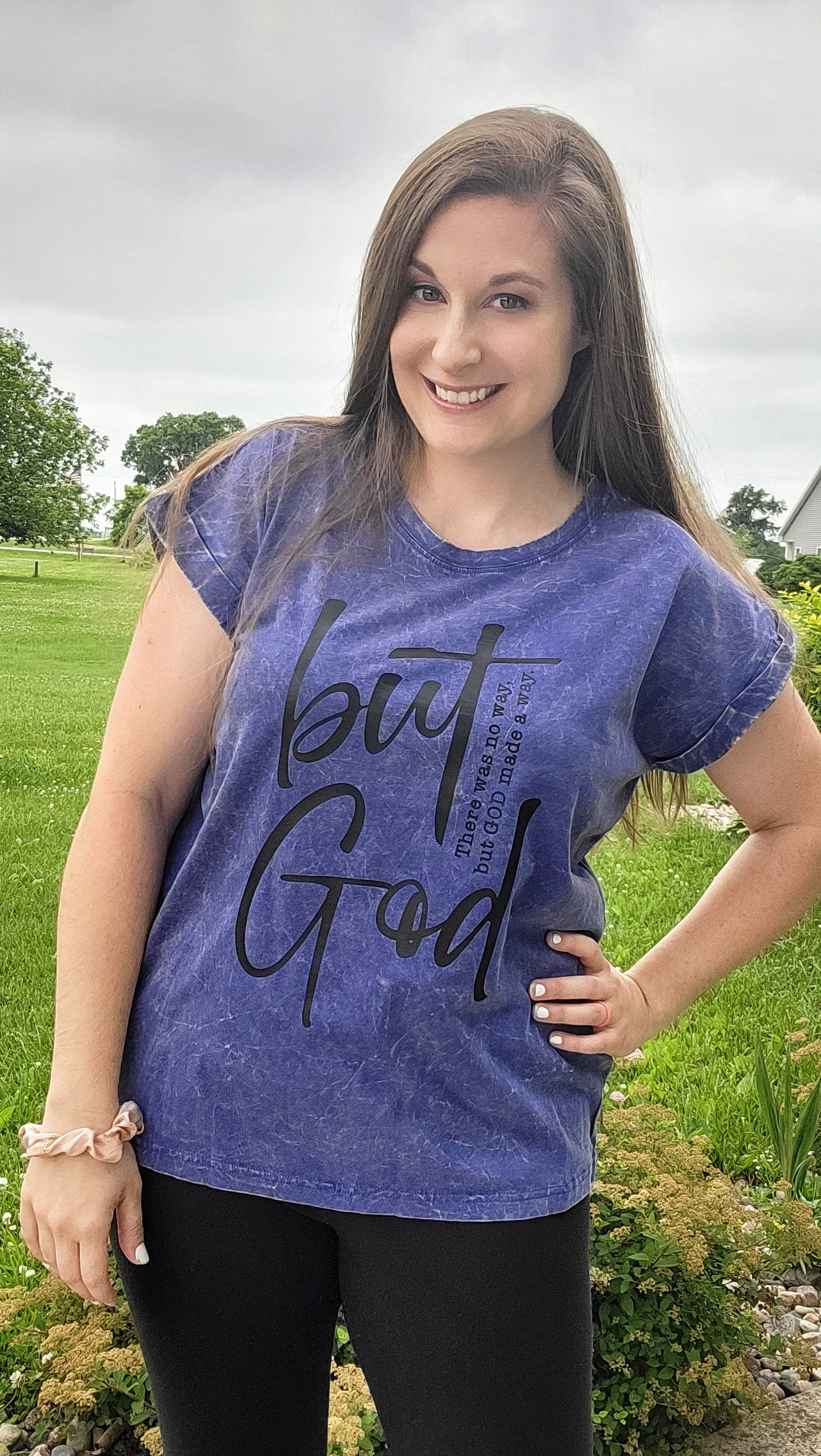 But God Acid Wash Tee