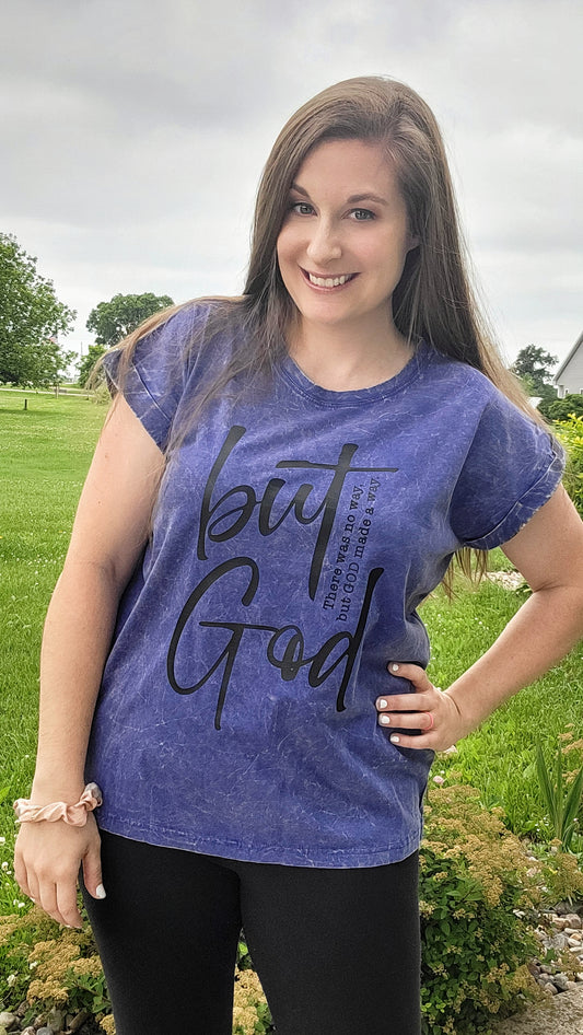 But God Acid Wash Tee