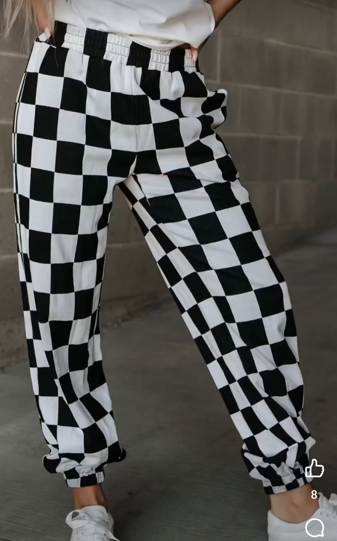 Checkered Joggers - Black Jack