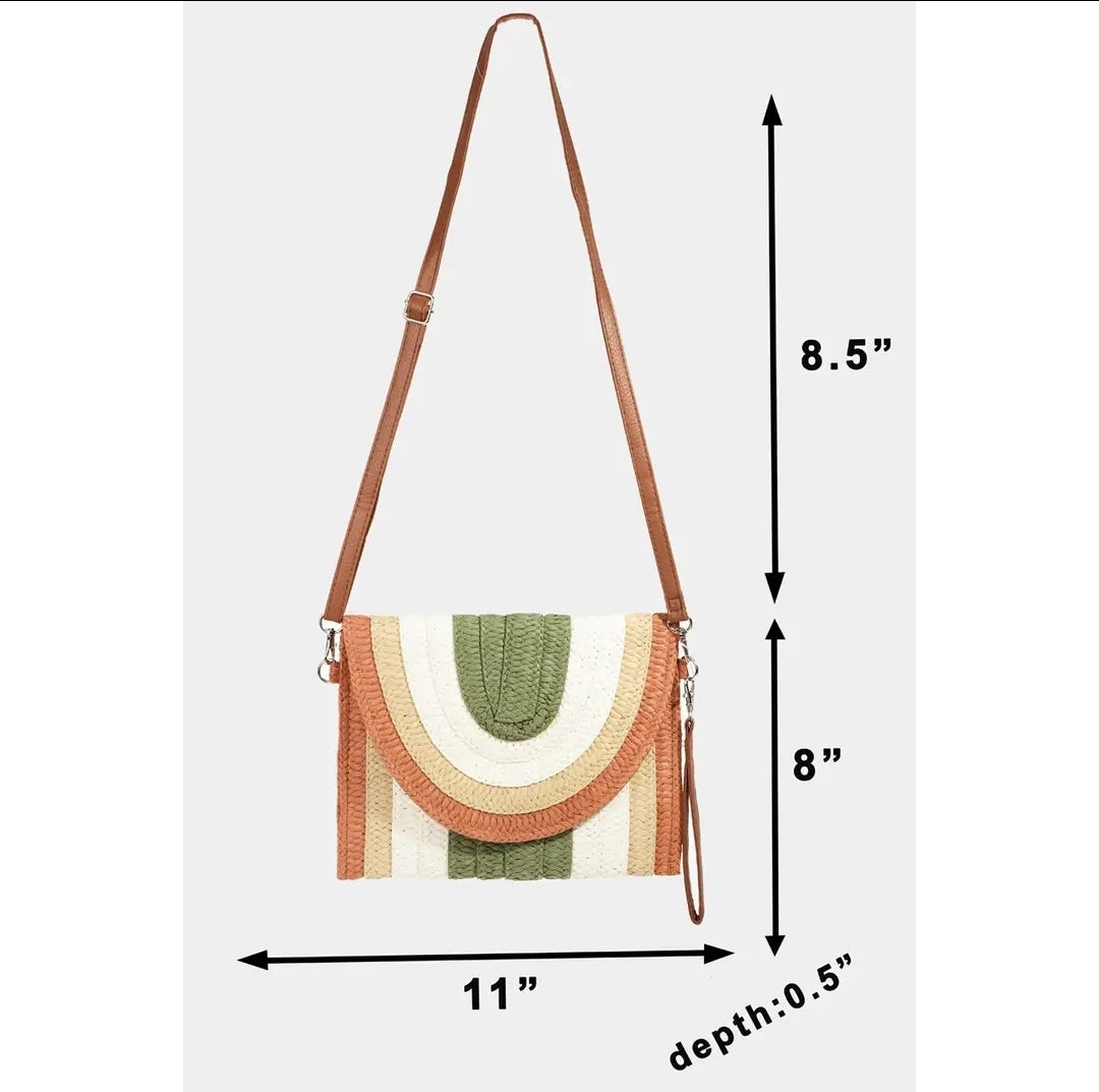 Straw Braid Envelope Bag