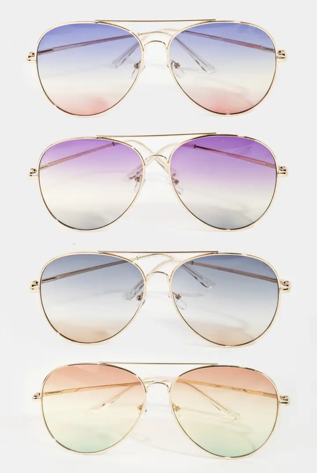 Gold Framed Aviator Sunglasses