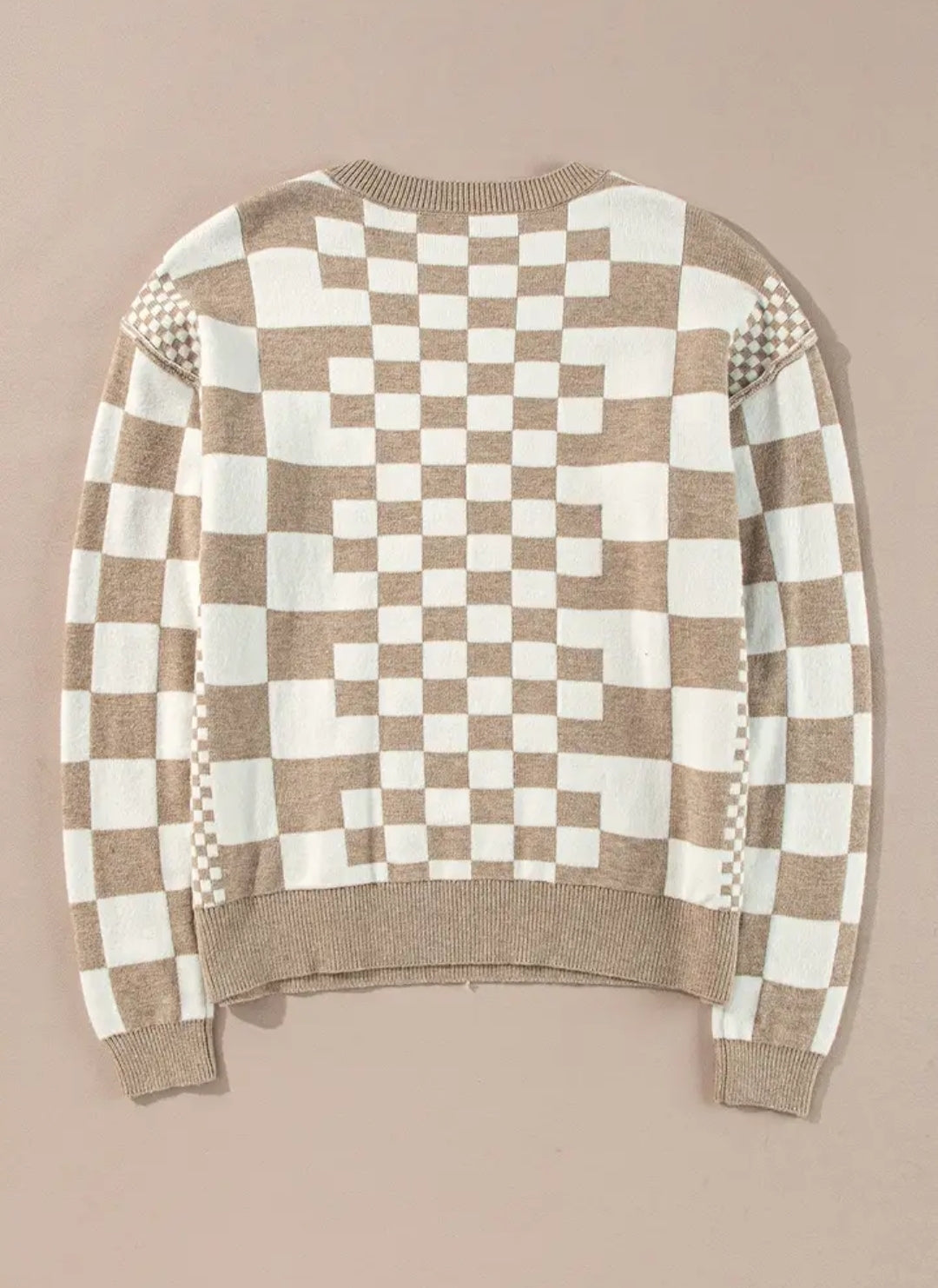 Khaki Checkered Sweater