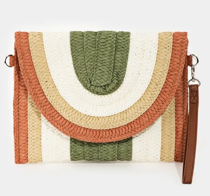 Straw Braid Envelope Bag