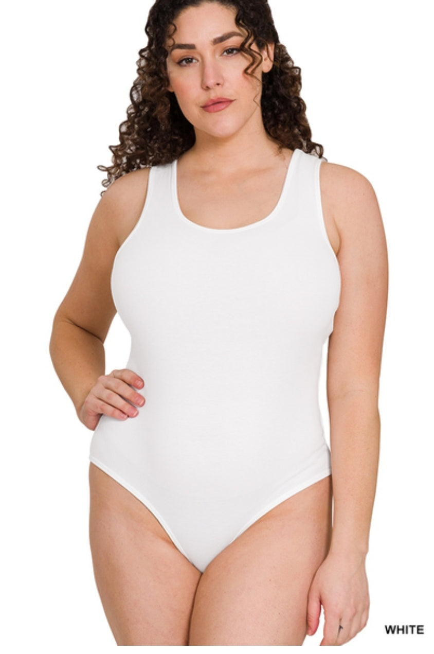 Cotton Racerback Tank Bodysuit