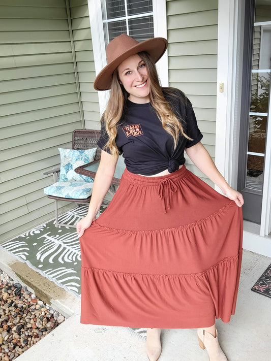 Tiered Skirt - Rust