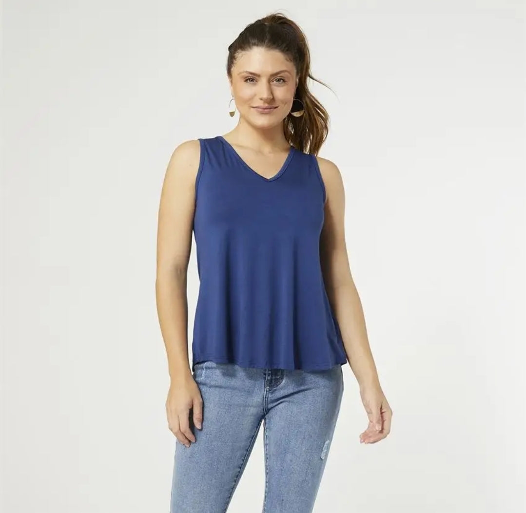 Navy V-Neck Tank Top