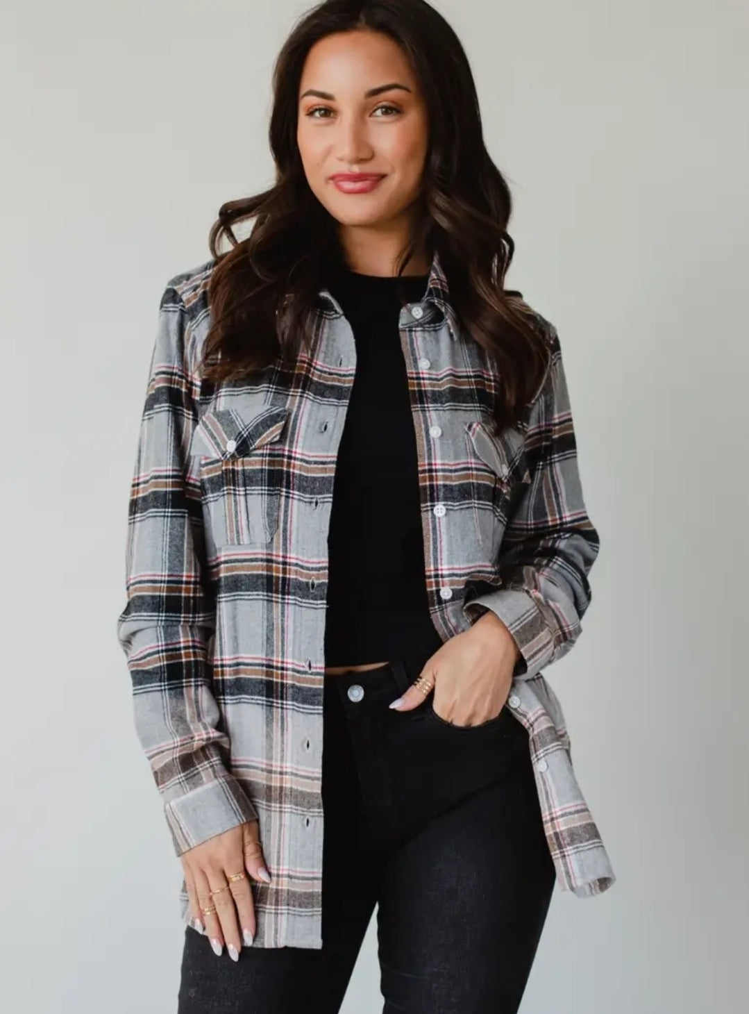 Stay Trashy Dipped Flannel