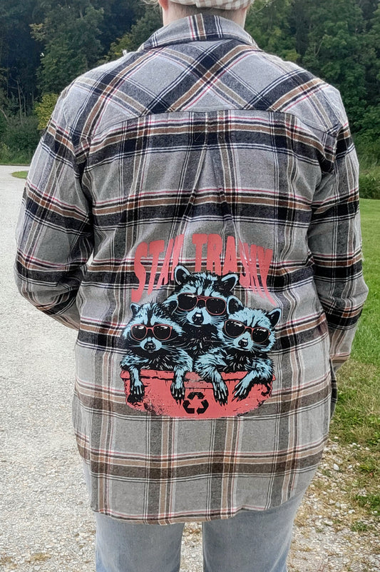 Stay Trashy Dipped Flannel