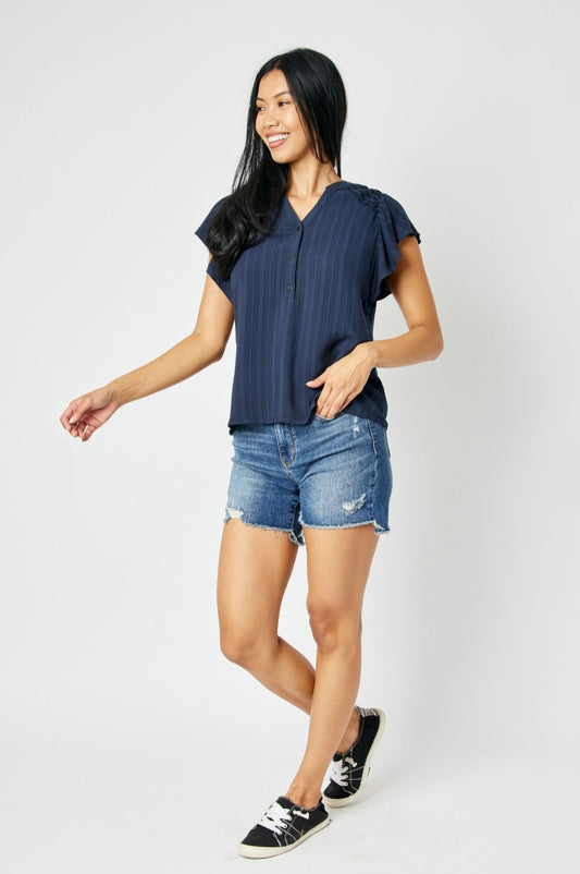 Judy Blue Mid-Rise Distressed Shorts