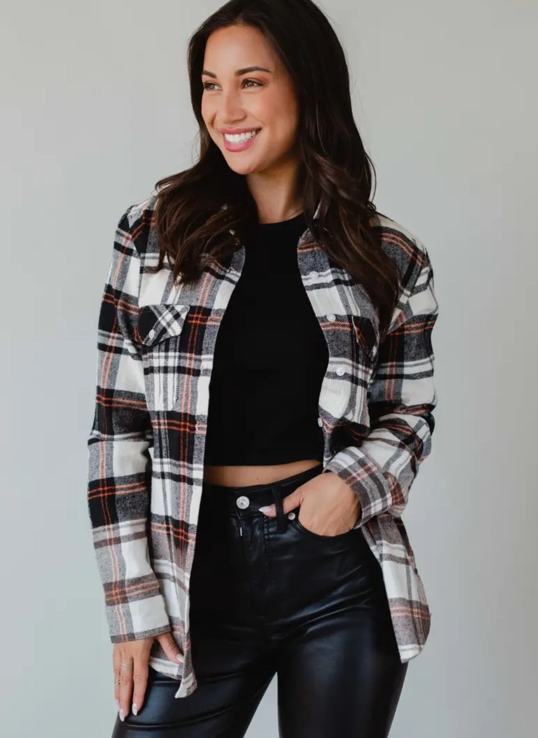 Choose Happy Dipped Flannel