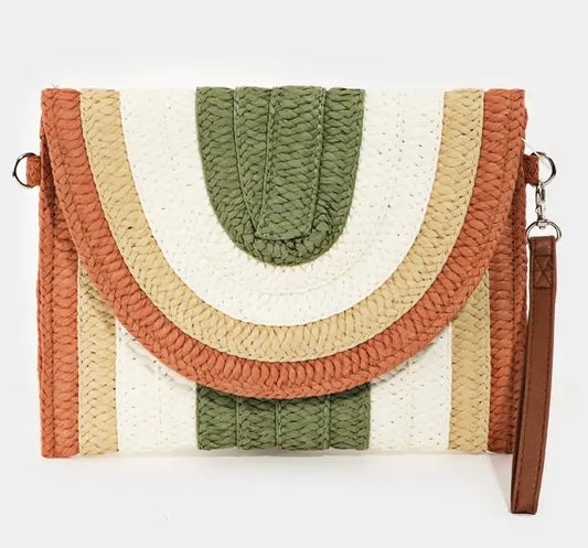Straw Braid Envelope Bag