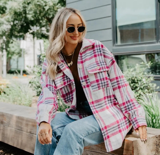 Magenta Plaid Shacket