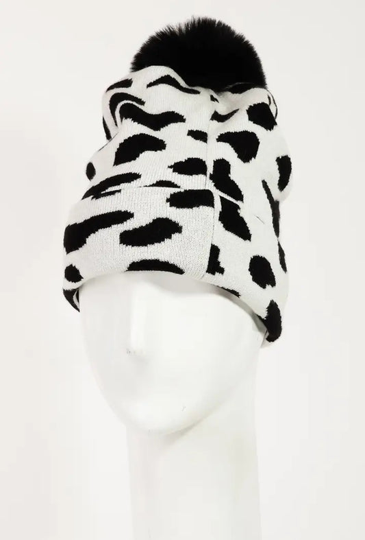 Cow Print Beanie