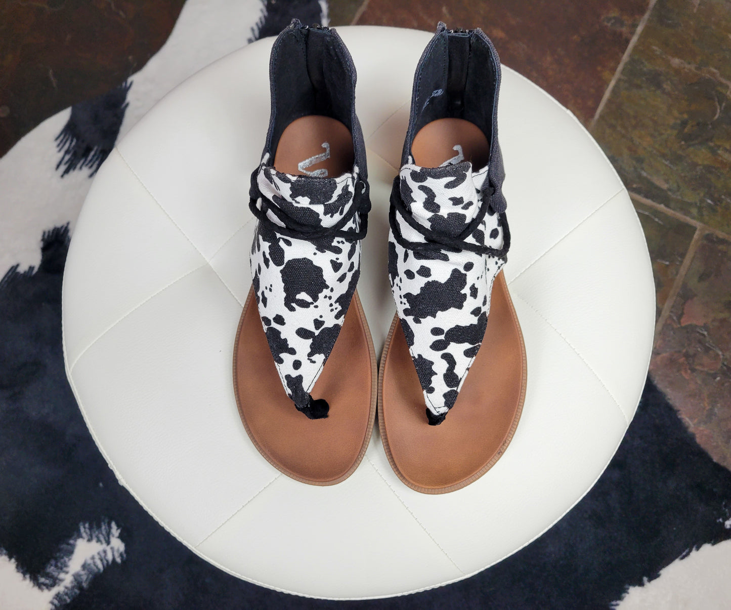 Angelika Cow Print Sandal